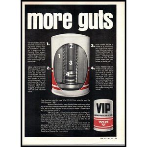 1970 Wix VIP Oil Filter Vintage Print Ad Car Parts Man Cave Wall Art Photo